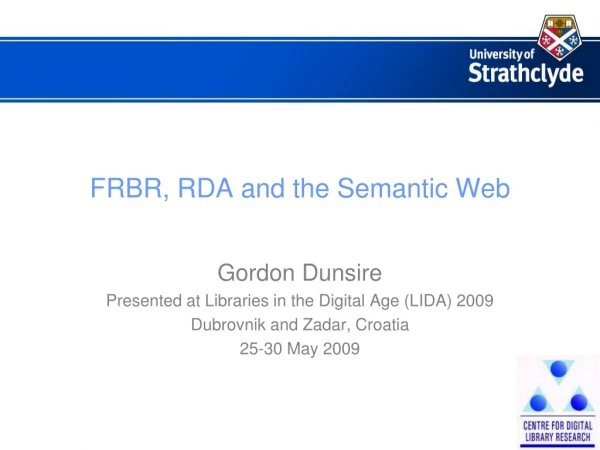 FRBR, RDA and the Semantic Web