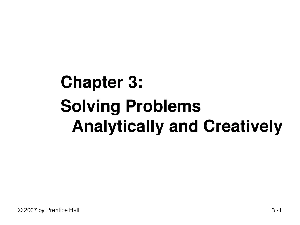chapter 3 solving problems analytically