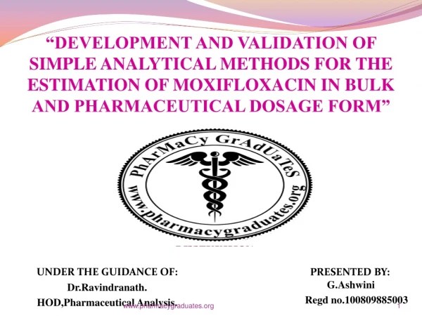 UNDER THE GUIDANCE OF: Dr.Ravindranath. HOD,Pharmaceutical Analysis.