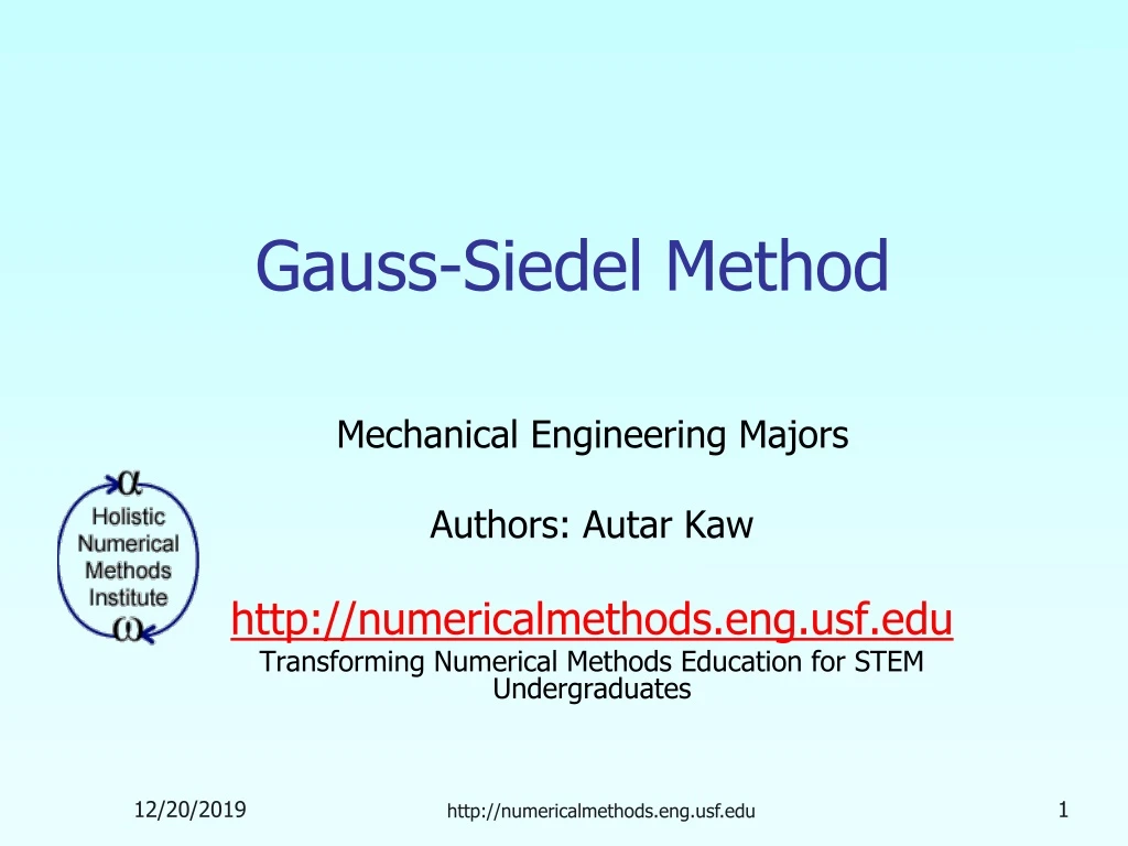 gauss siedel method