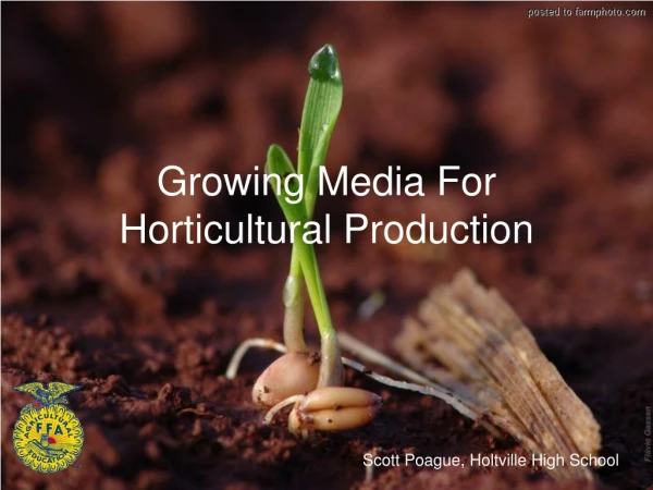 Growing Media For Horticultural Production