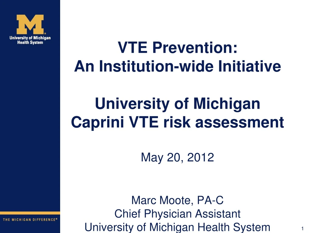 vte prevention an institution wide initiative
