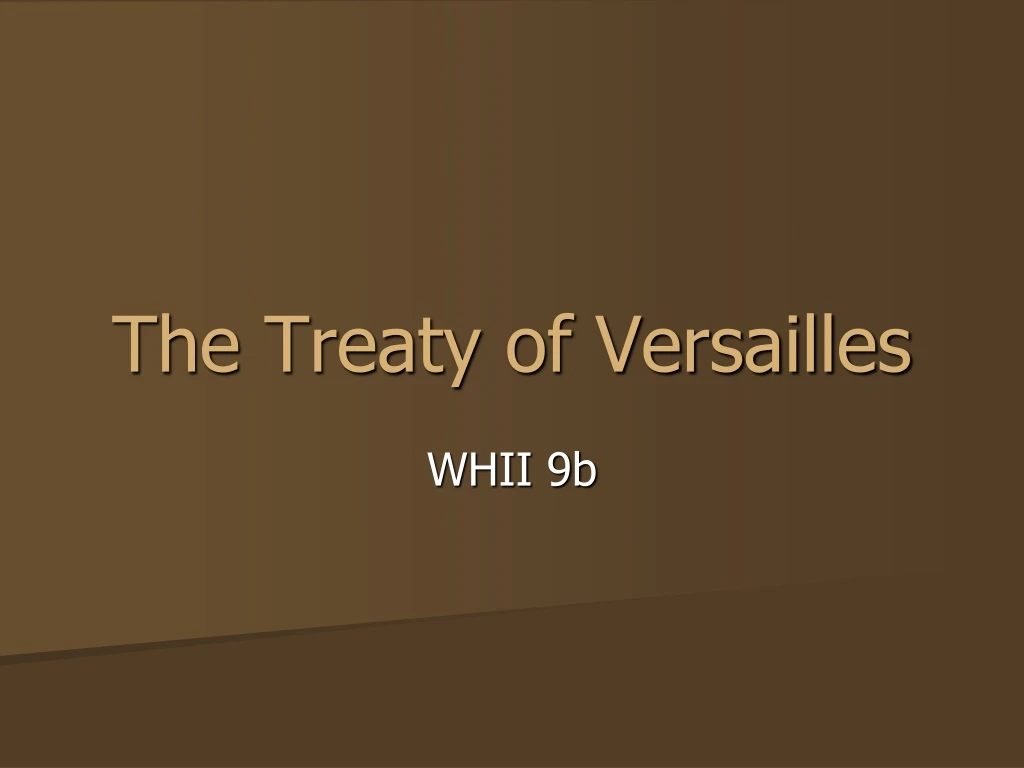 the treaty of versailles