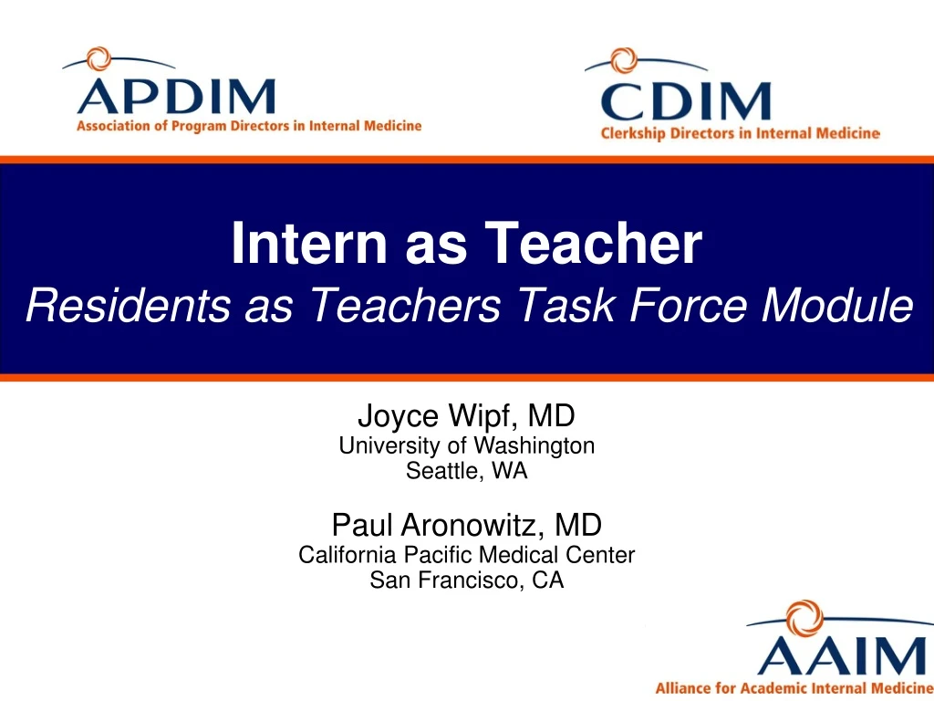 intern as teacher residents as teachers task force module