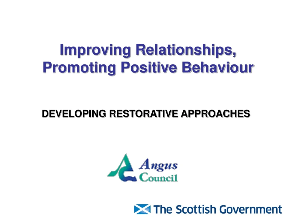 developing restorative approaches