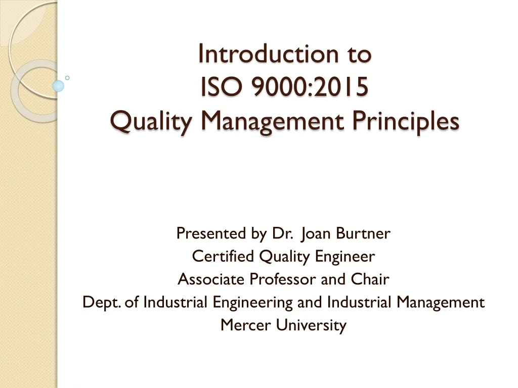 introduction to iso 9000 2015 quality management principles