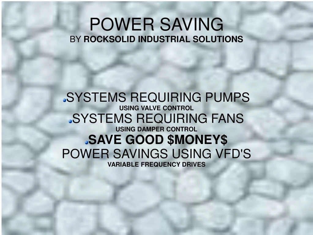 power saving by rocksolid industrial solutions
