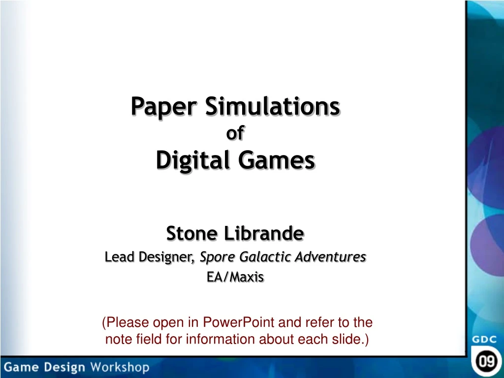 paper simulations of digital games