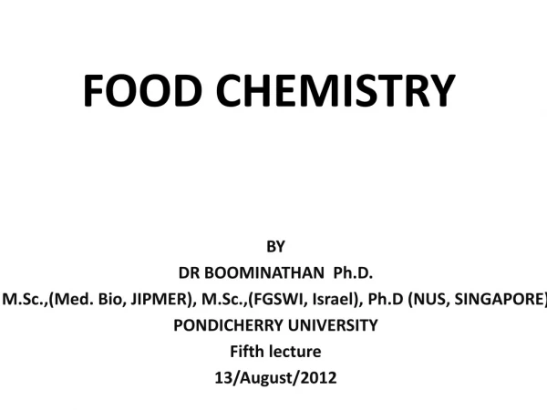 FOOD CHEMISTRY