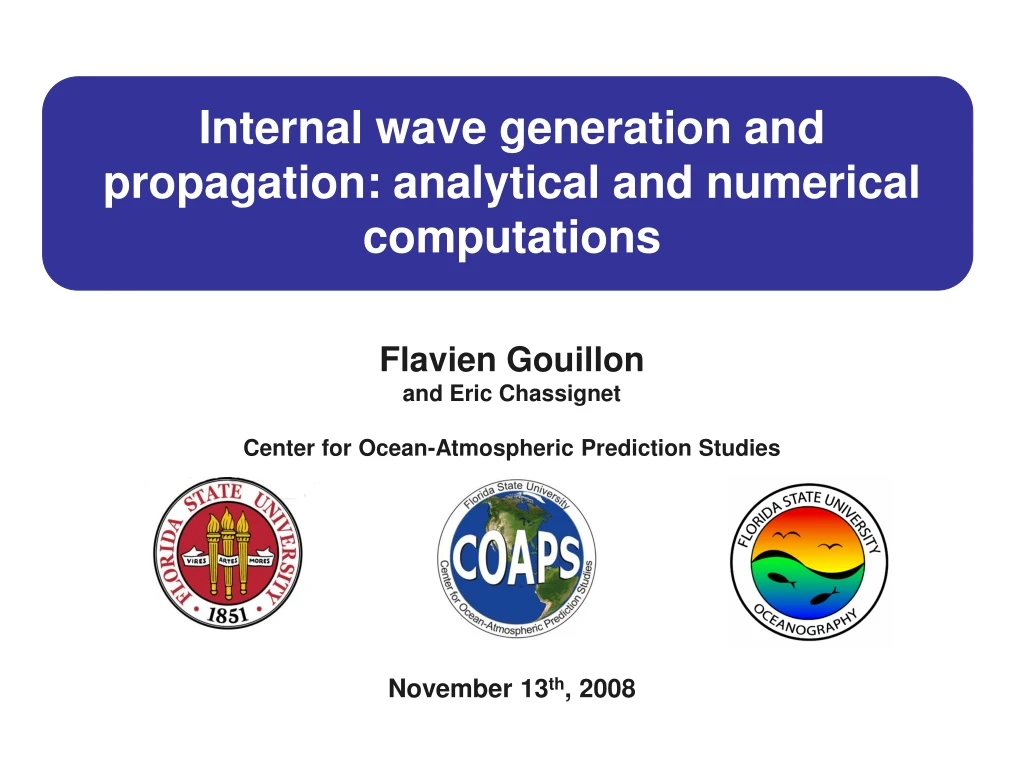 internal wave generation and propagation