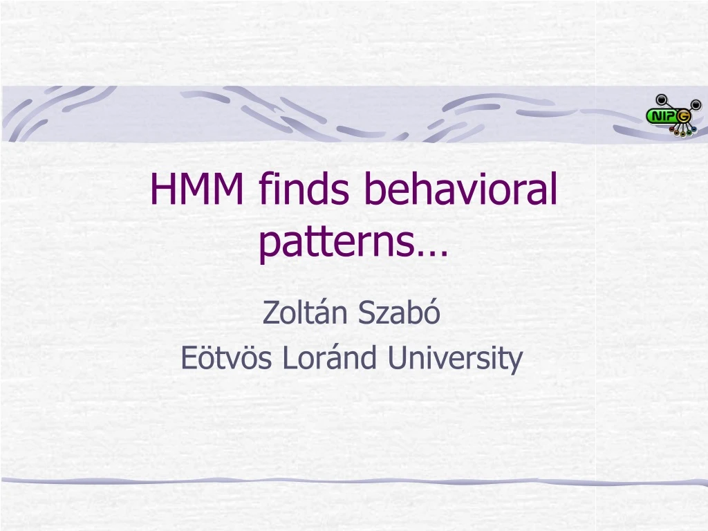 hmm finds behavioral patterns