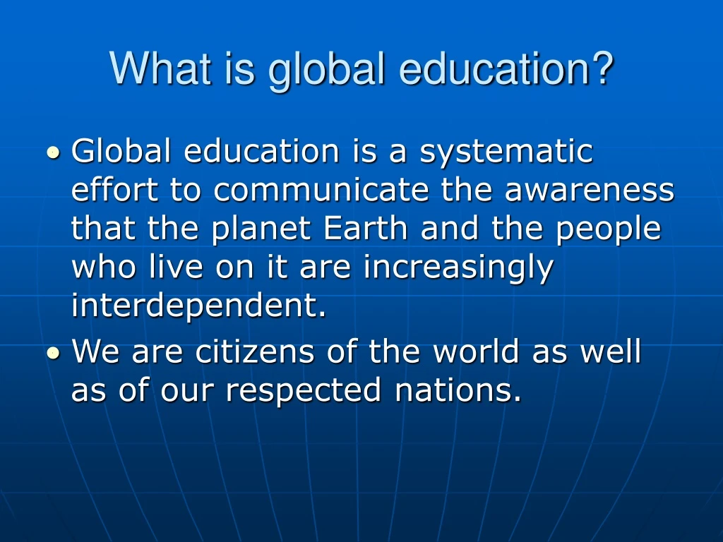 what is global education