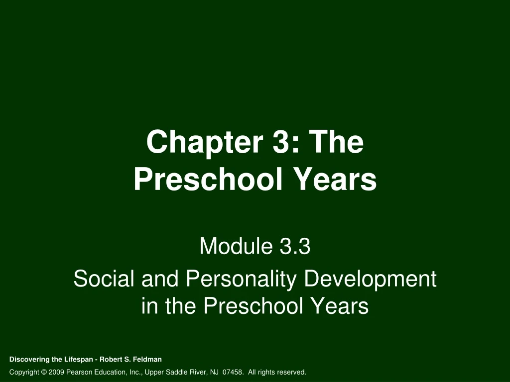 chapter 3 the preschool years