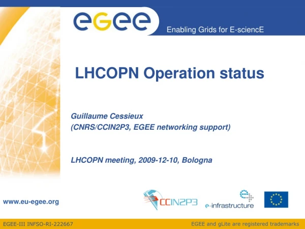 LHCOPN Operation status