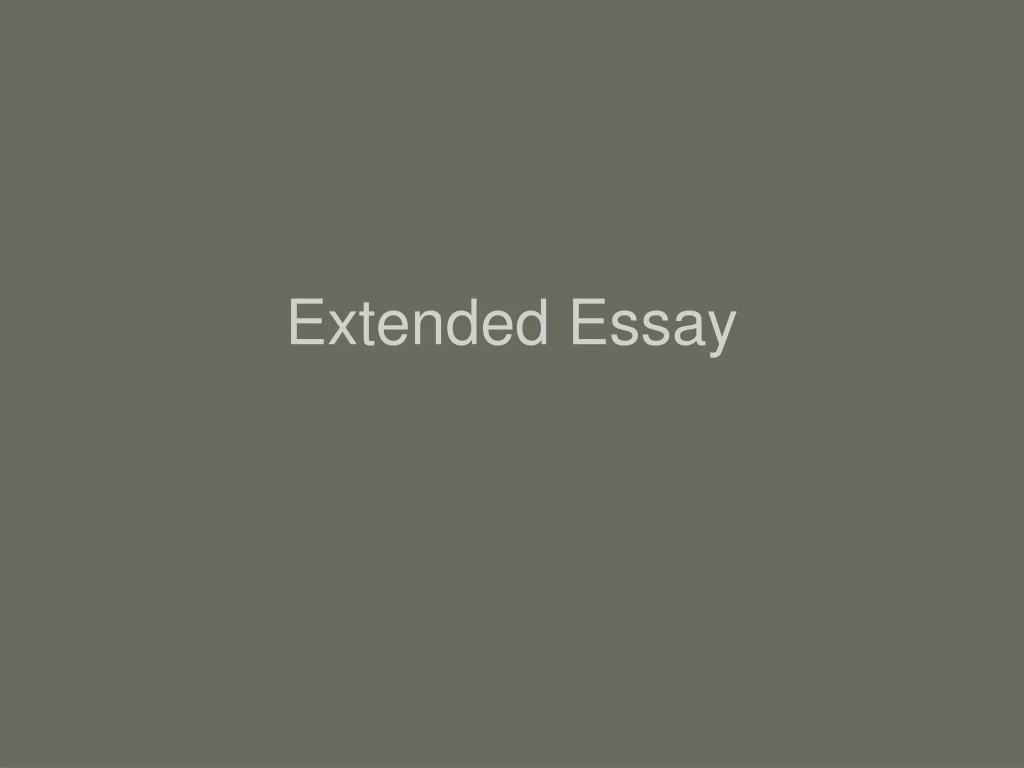 extended essay