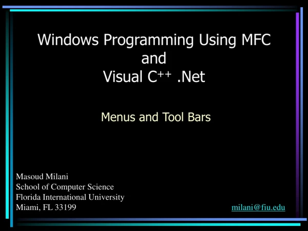 Windows Programming Using MFC and Visual C ++  .Net