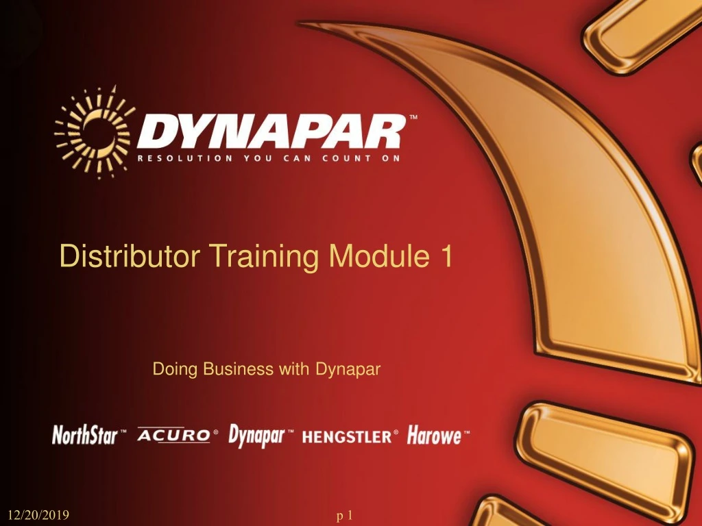 distributor training module 1