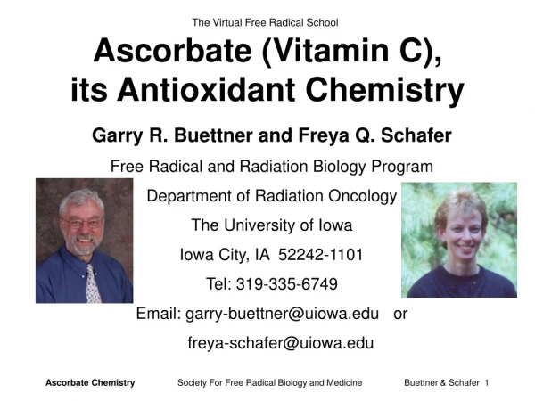 Ascorbate (Vitamin C),  its Antioxidant Chemistry