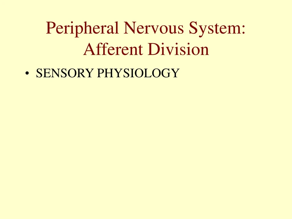 peripheral nervous system afferent division