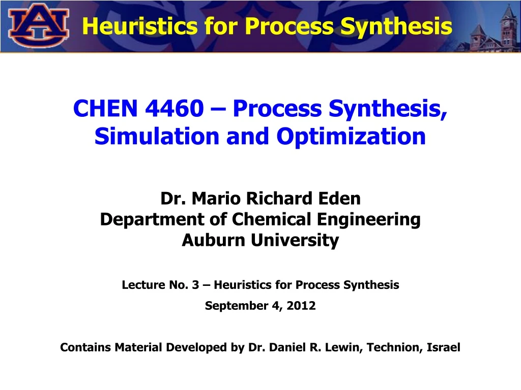 heuristics for process synthesis
