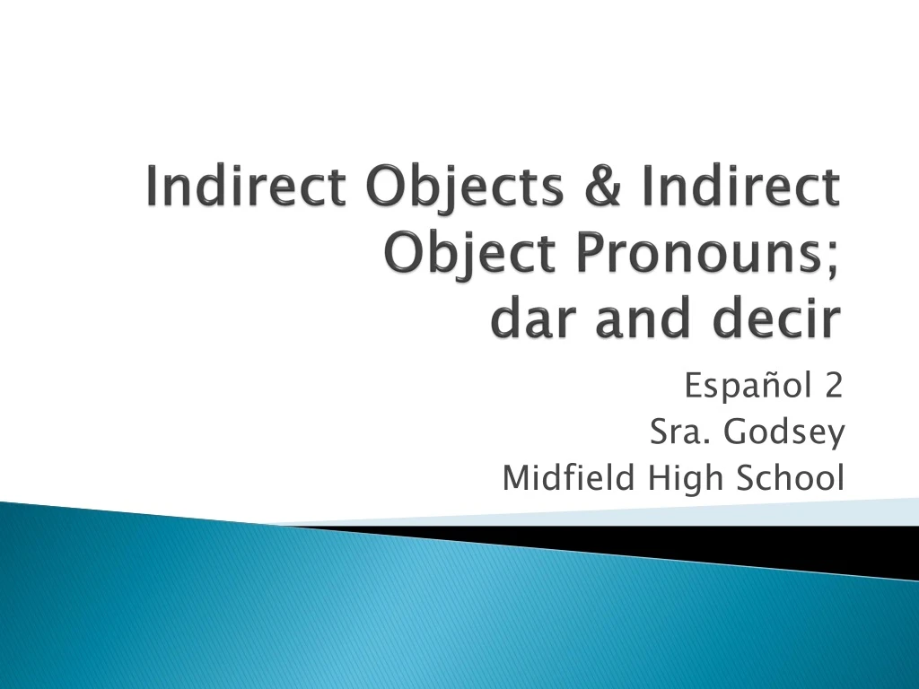 indirect objects indirect object pronouns dar and decir