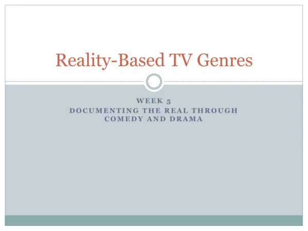 Reality-Based TV Genres