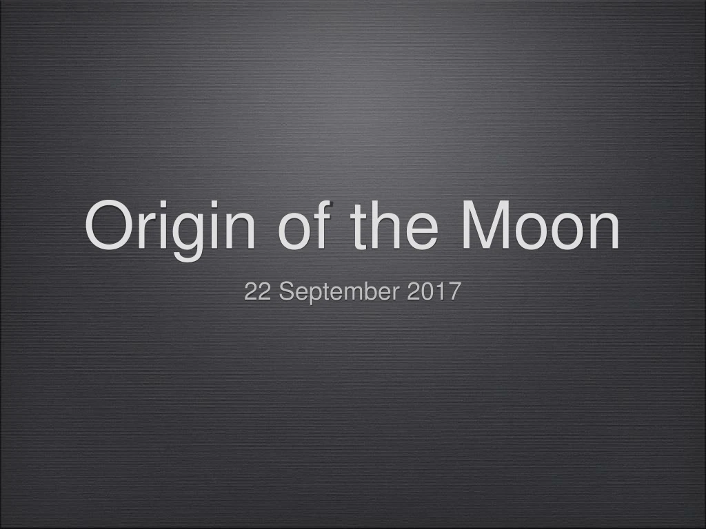 origin of the moon