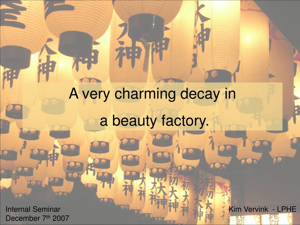 a very charming decay in a beauty factory