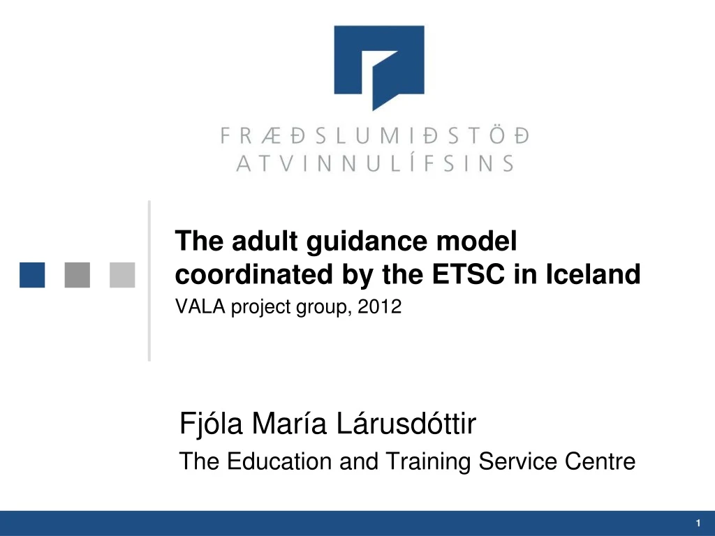 the adult guidance model coordinated by the etsc in iceland vala project group 2012