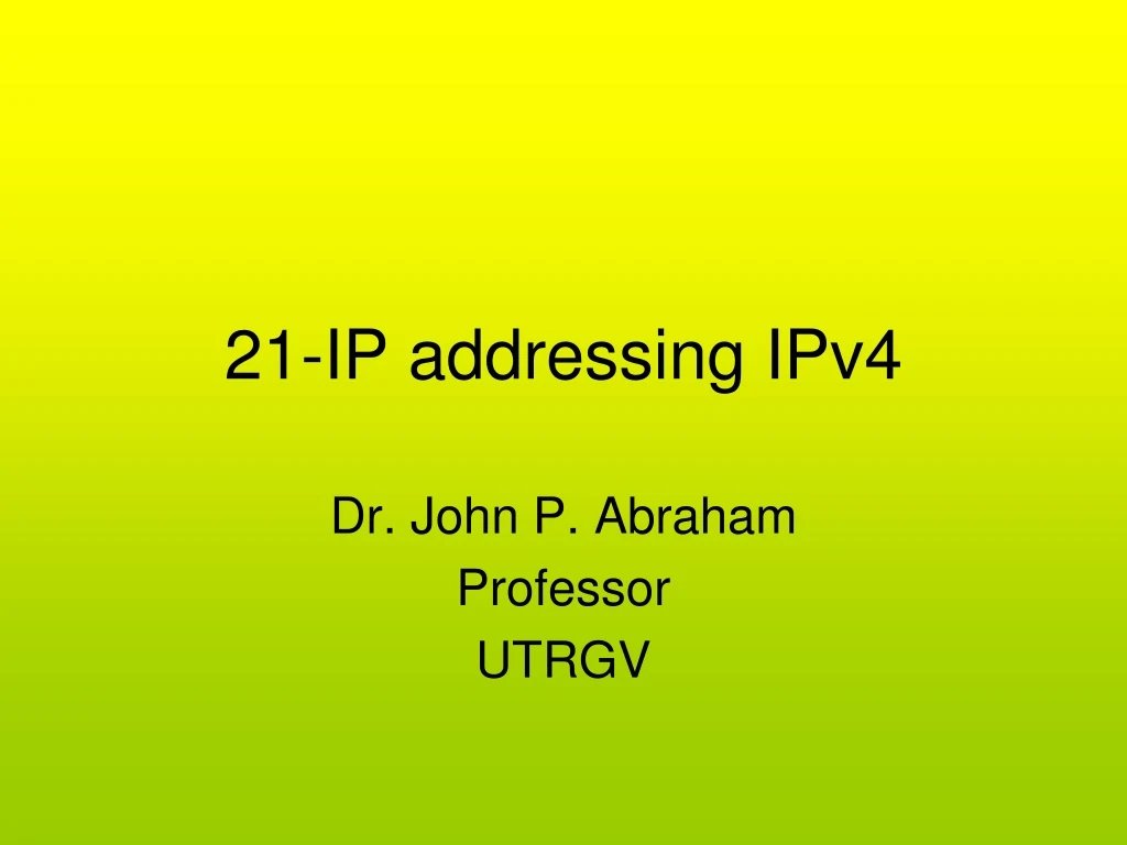 21 ip addressing ipv4