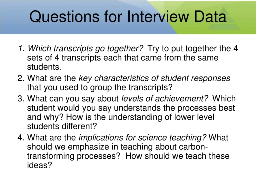 questions for interview data