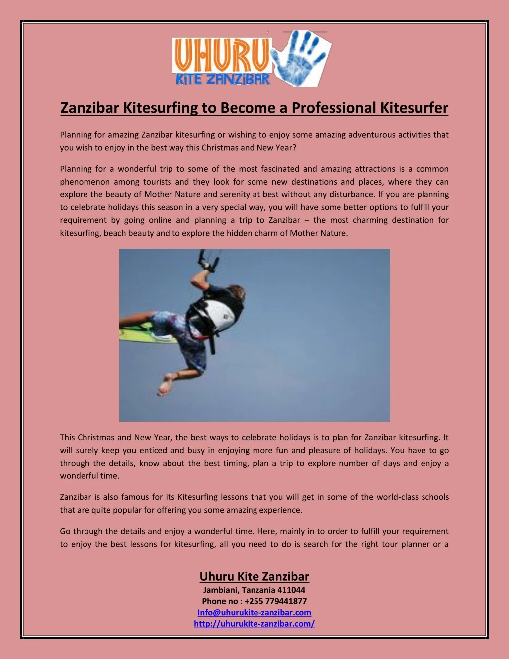 zanzibar kitesurfing to become a professional