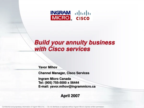 Build your annuity business with Cisco services