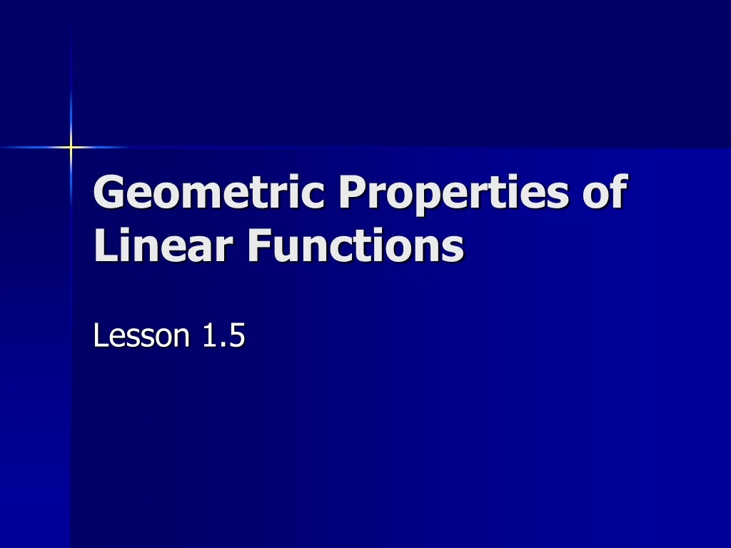 geometric properties of linear functions