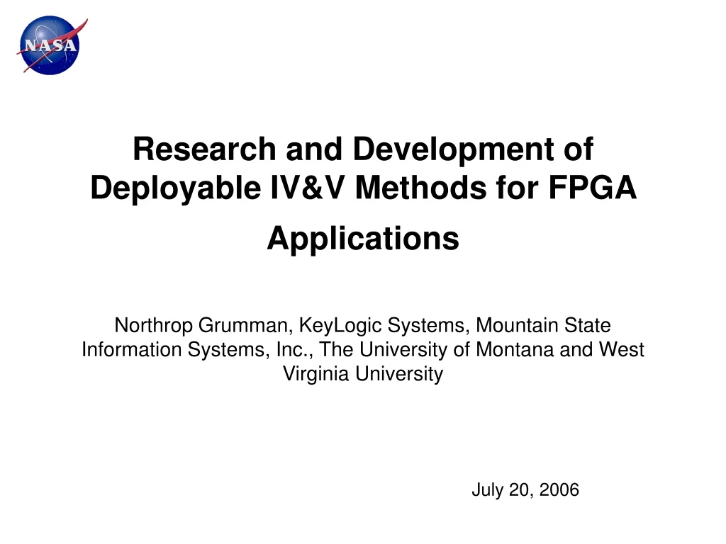 research and development of deployable