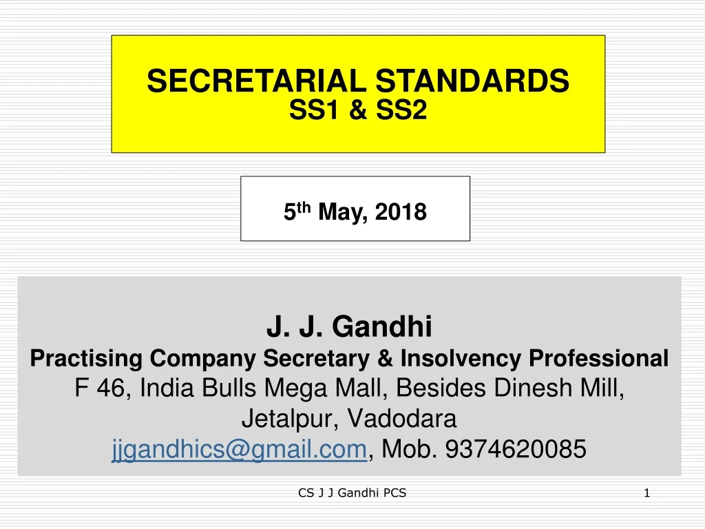 secretarial standards ss1 ss2