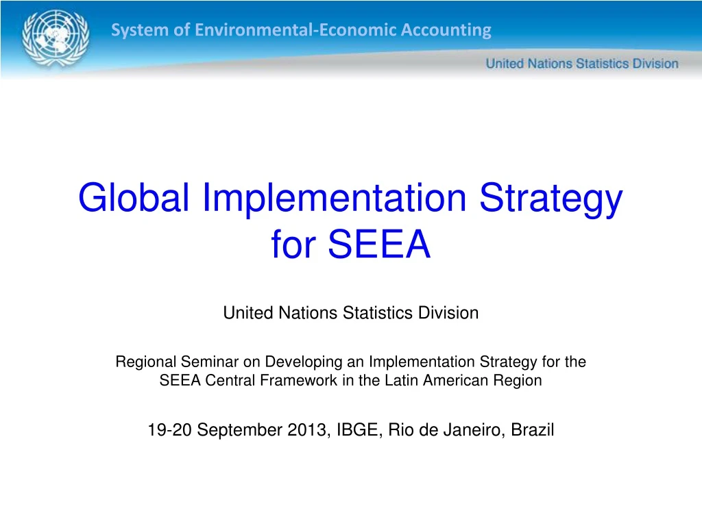 global implementation strategy for seea