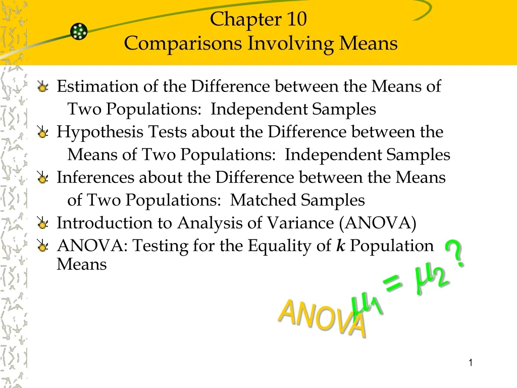 chapter 10 comparisons involving means