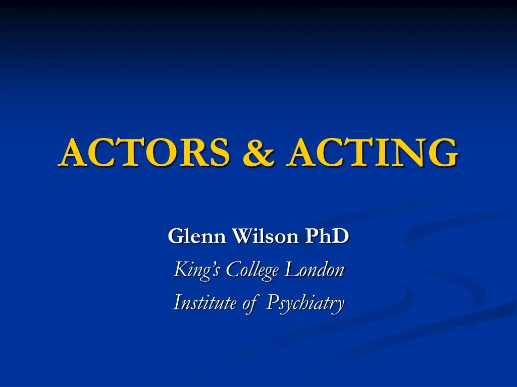 actors acting