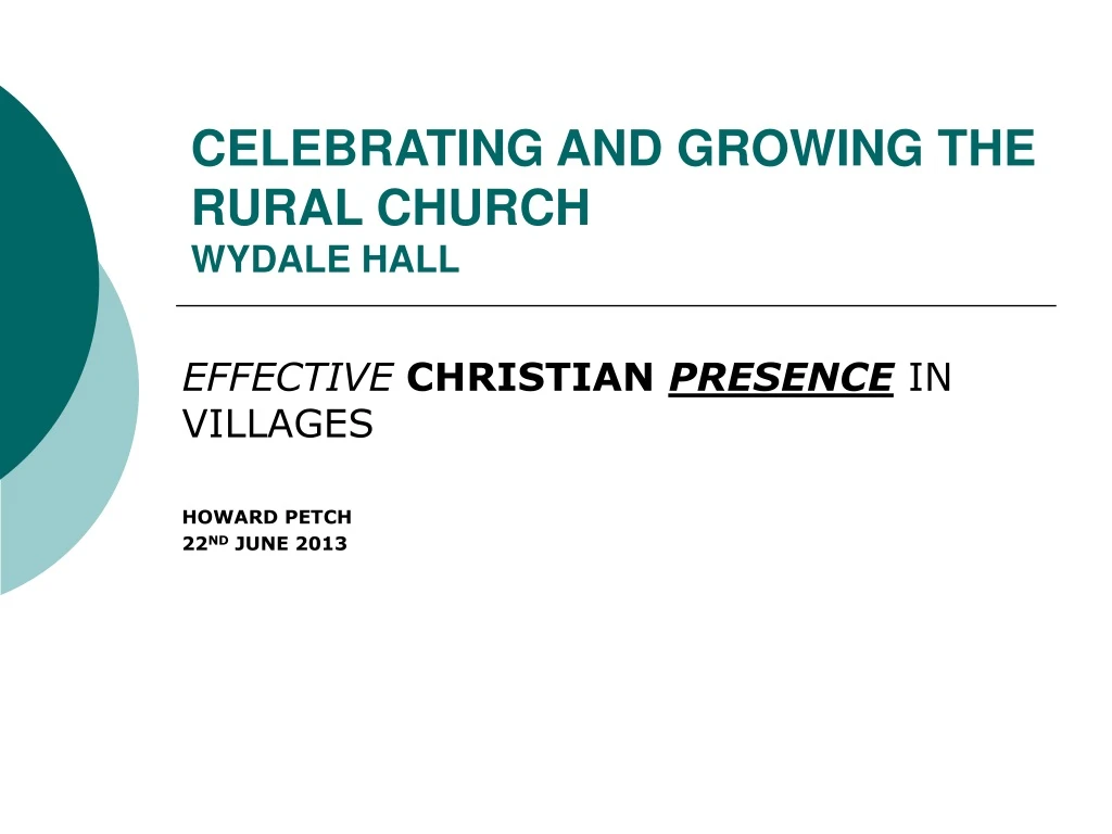 celebrating and growing the rural church wydale hall