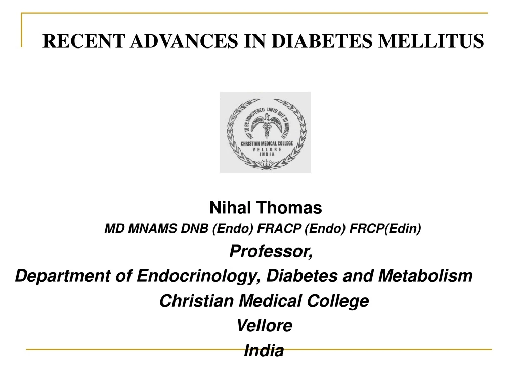 recent advances in diabetes mellitus