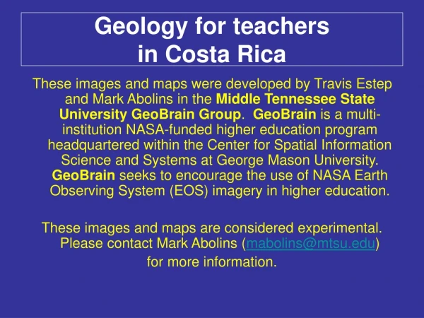 Geology for teachers in Costa Rica