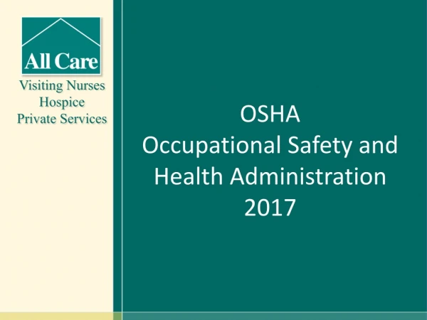 OSHA Occupational Safety and Health Administration 2017