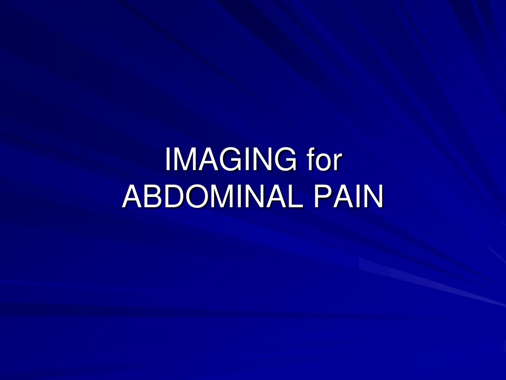 imaging for abdominal pain