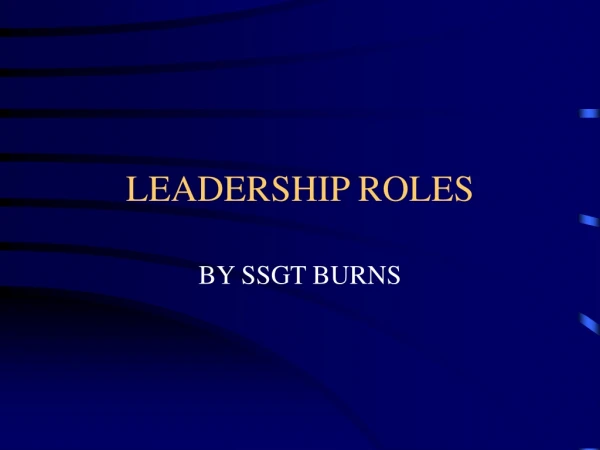 LEADERSHIP ROLES