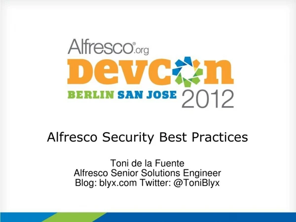 Alfresco Security Best Practices