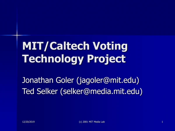 MIT/Caltech Voting Technology Project