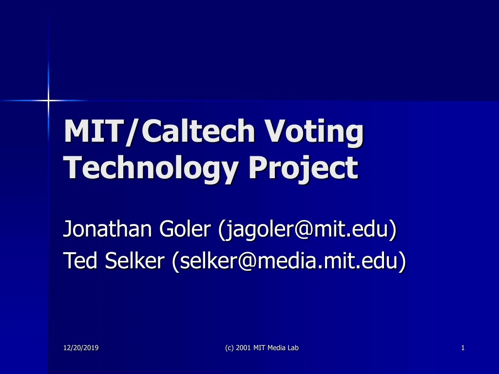 mit caltech voting technology project