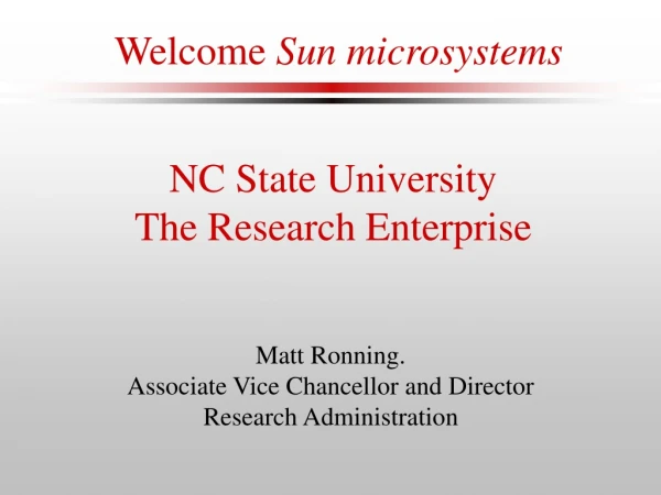 NC State University The Research Enterprise