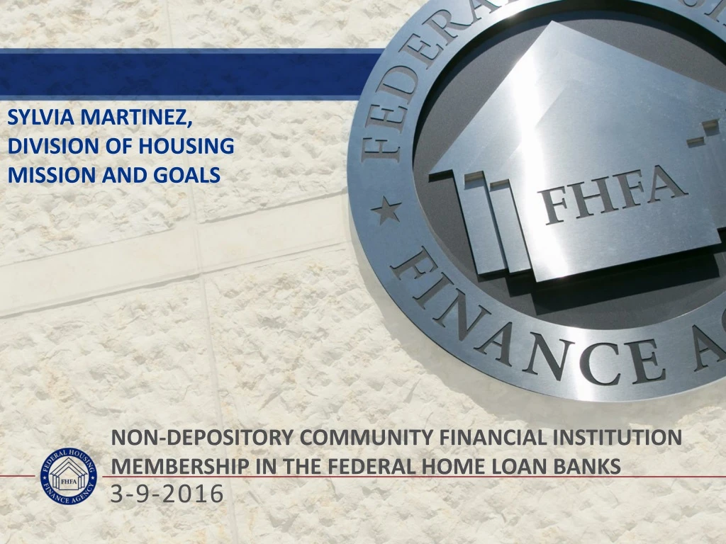 non depository community financial institution membership in the federal home loan banks